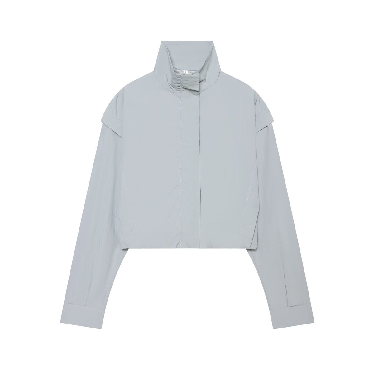 Chaqueta informal de manga larga con cuello alzado para mujer