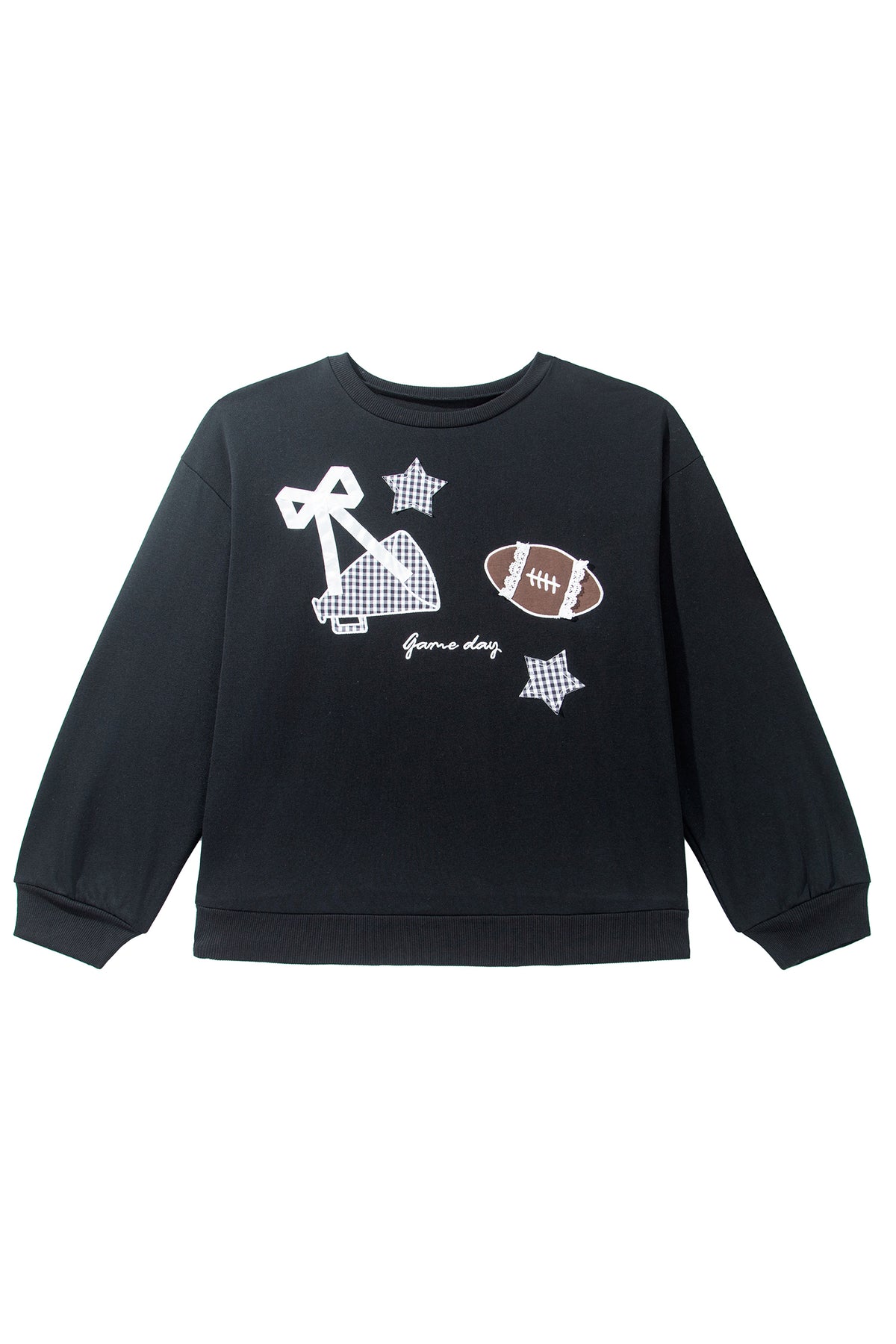 Sudadera de talla grande con diseño de parches y estampado «Rugby Game Day» en rojo competición