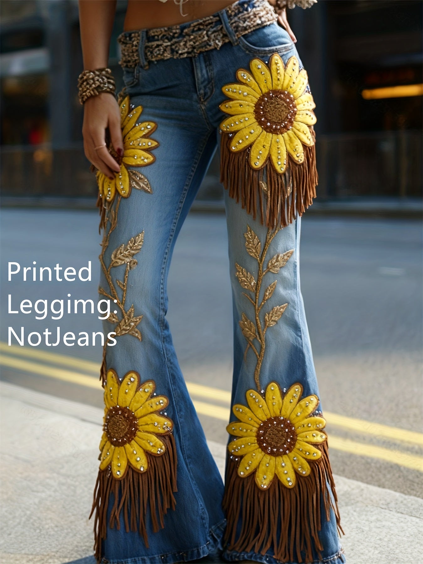 Pantalones de pierna ancha para mujer, cómodos y sencillos, con estampado floral - Bego Fashion