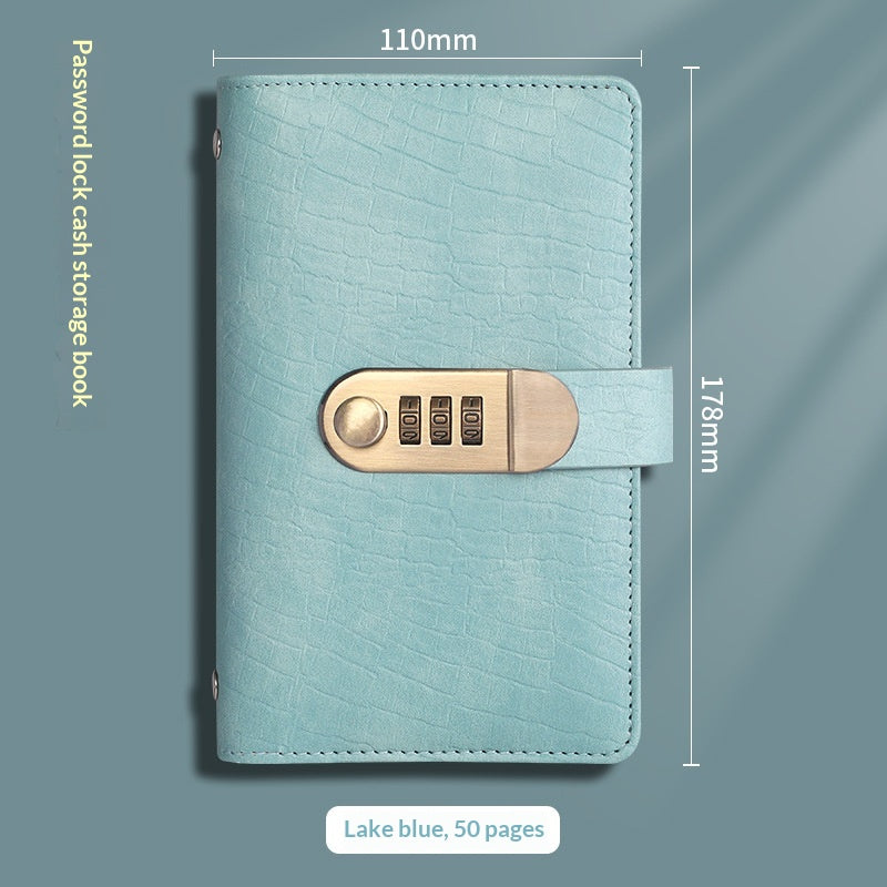 Nuevo libro de ahorros en efectivo, libro de almacenamiento financiero, candado con contraseña, clip de ahorros - Bego Fashion