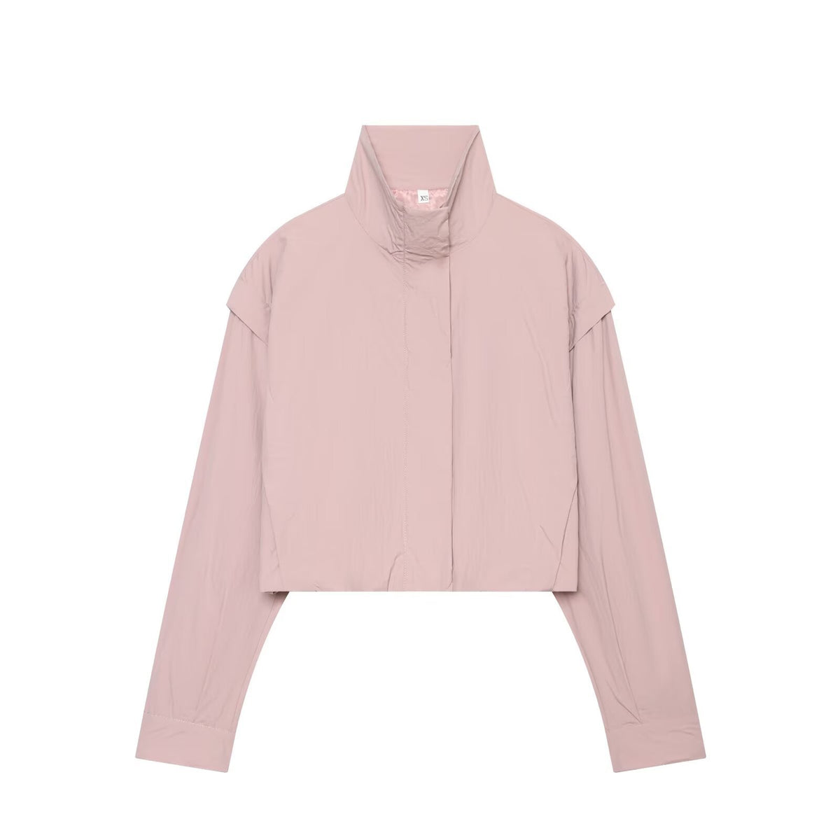 Chaqueta informal de manga larga con cuello alzado para mujer