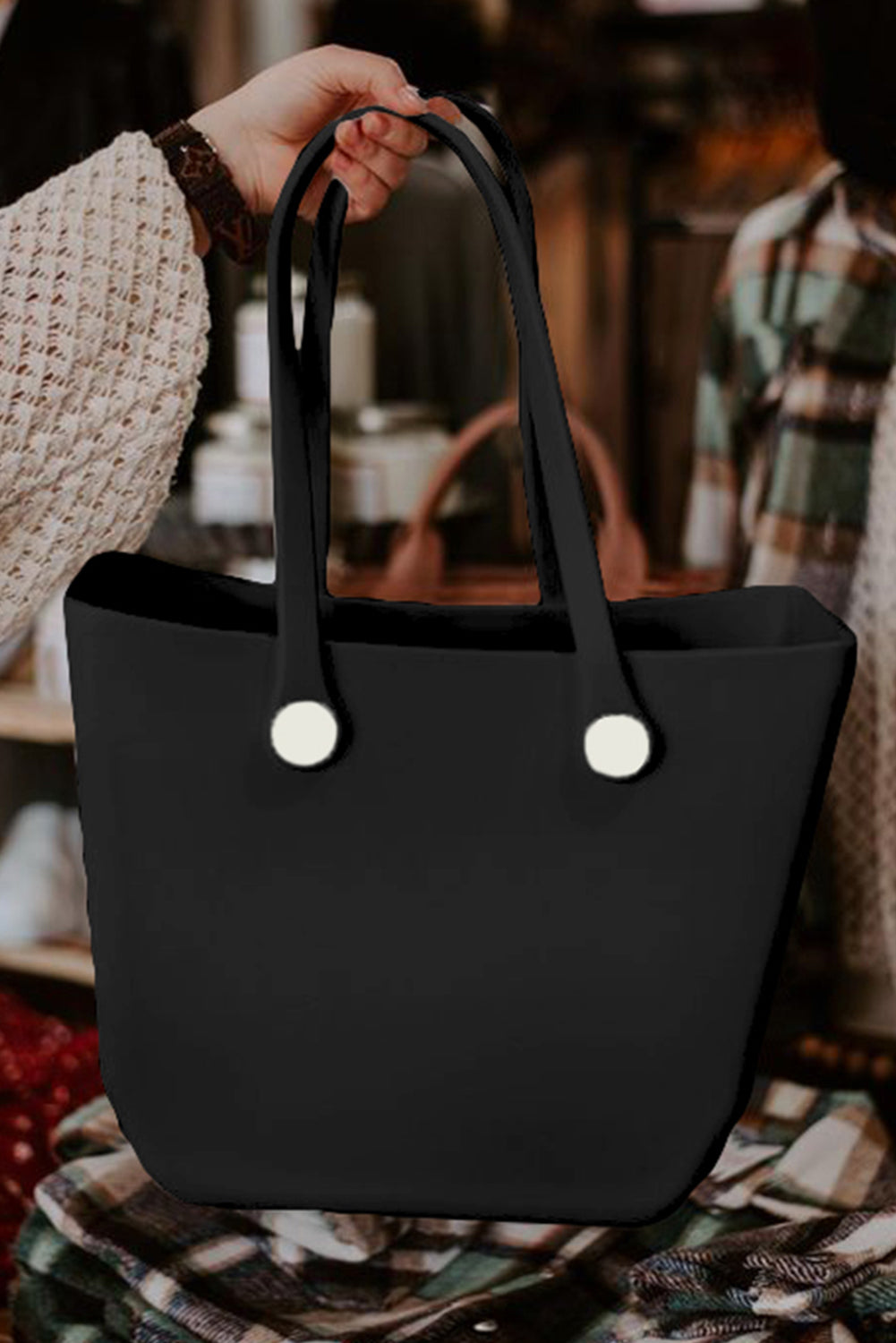 Bolso tipo tote de EVA rosa, impermeable, desmontable y de automontaje.