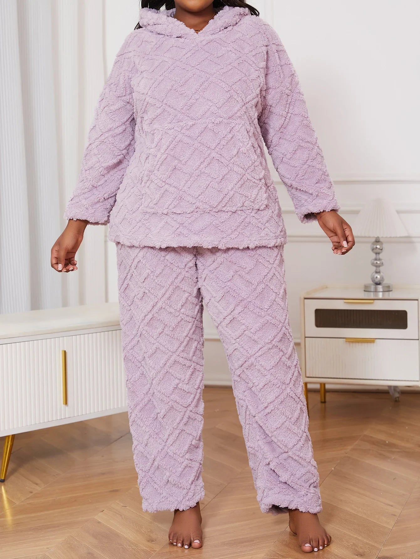 Large Size Women's Pajamas Autumn And Winter Velvet Hooded - Bego Fashion