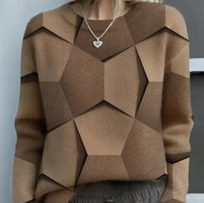 Sudadera navideña de franela con estampado digital 3D para mujer, cuello redondo, ideal para otoño e invierno. - Bego Fashion