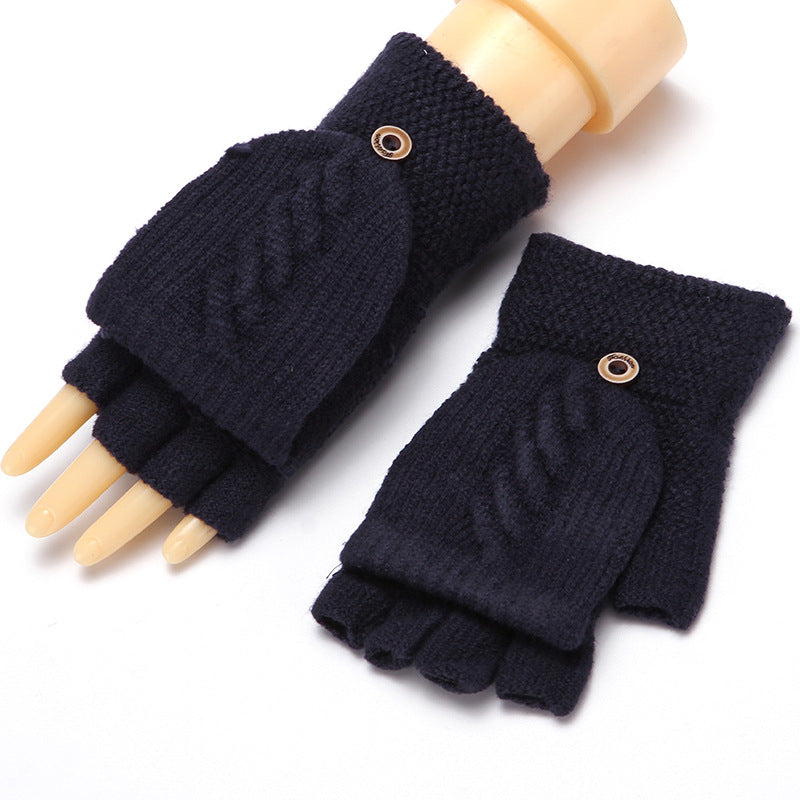 Guantes térmicos gruesos de punto estilo coreano para mujer en colores sólidos para el invierno. - Bego Fashion