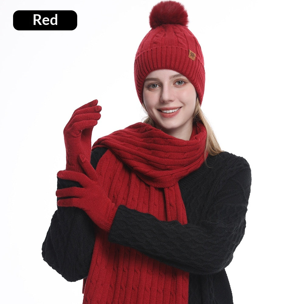 Gorro de punto con protección auditiva para montar a caballo, bufanda y guantes de invierno para mujer - Bego Fashion