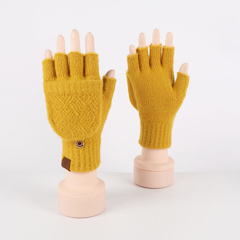 Guantes de medio dedo abatibles de doble uso para mujer, resistentes al frío y al calor. - Bego Fashion
