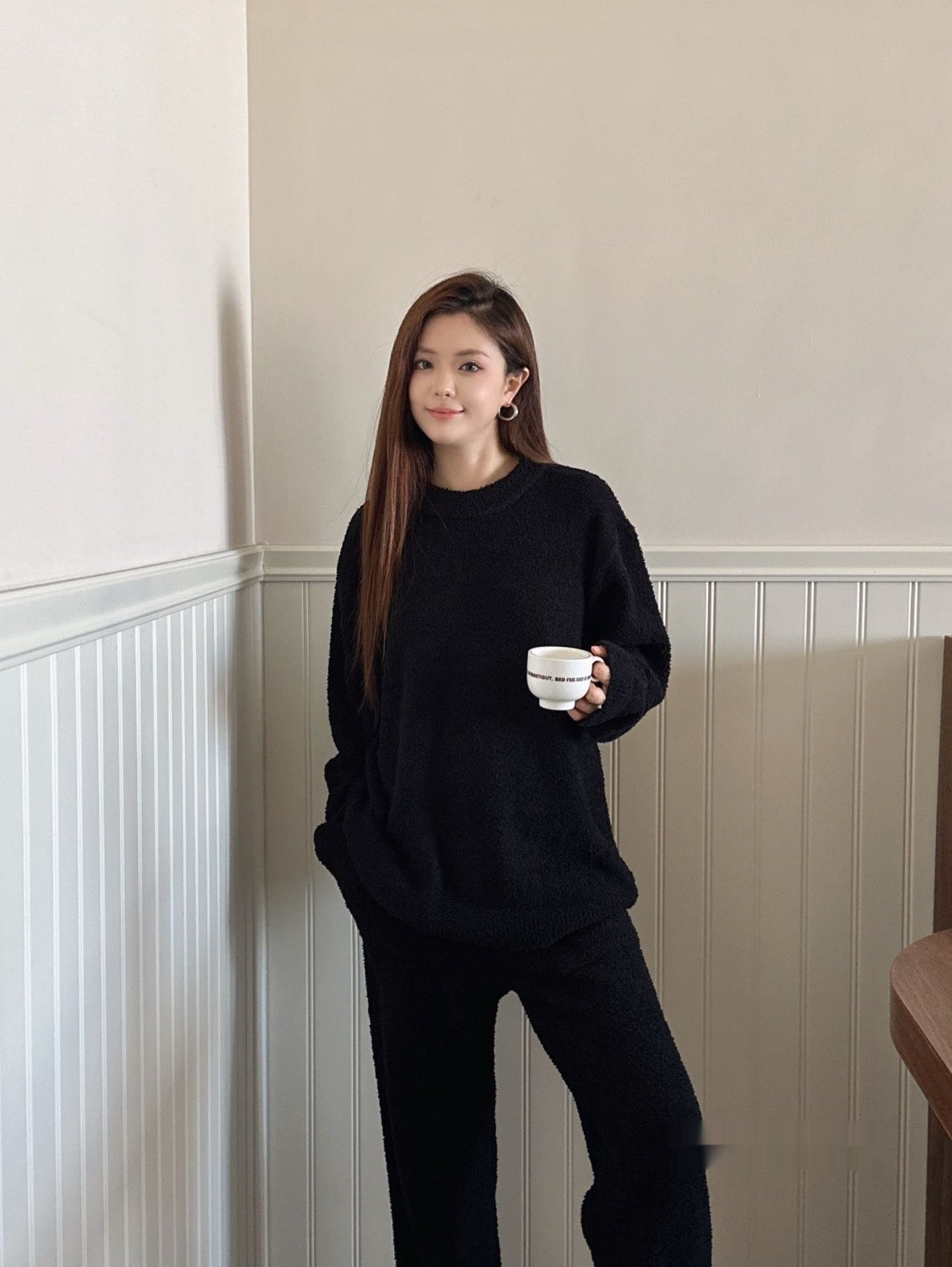 Conjunto de ropa de casa para mujer en color liso - Bego Fashion