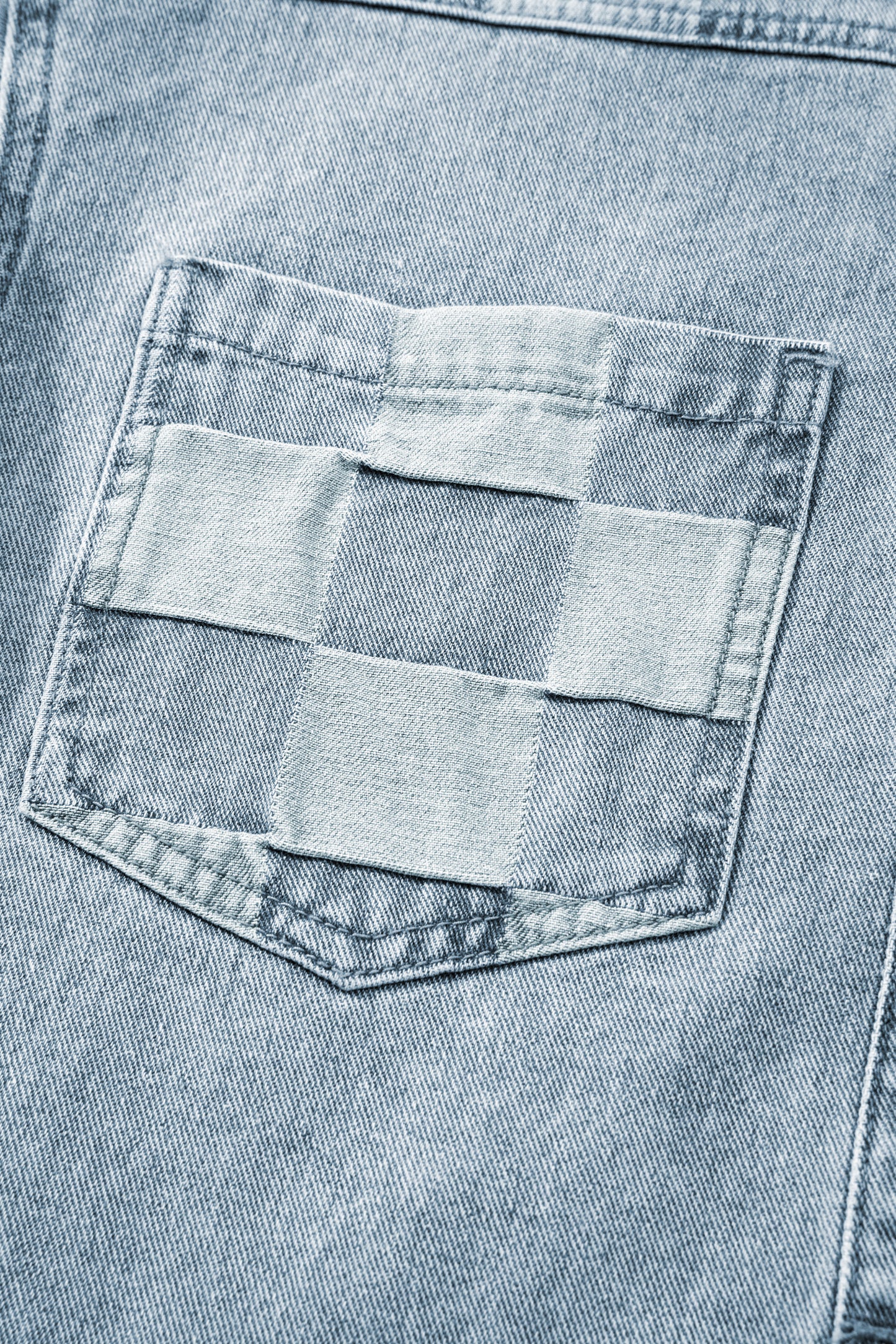 Chaqueta informal de mujer con estampado de cuadros vaqueros en azul Beau - Bego Fashion