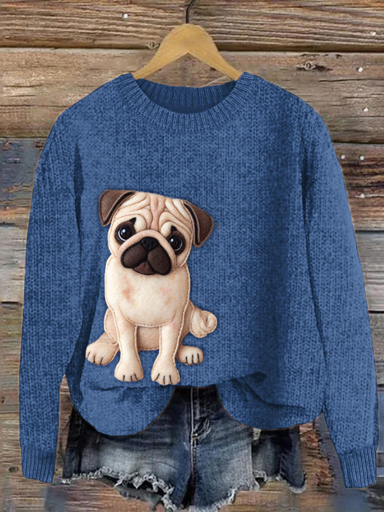 Top casual de cuello redondo con estampado digital para mujer - Bego Fashion