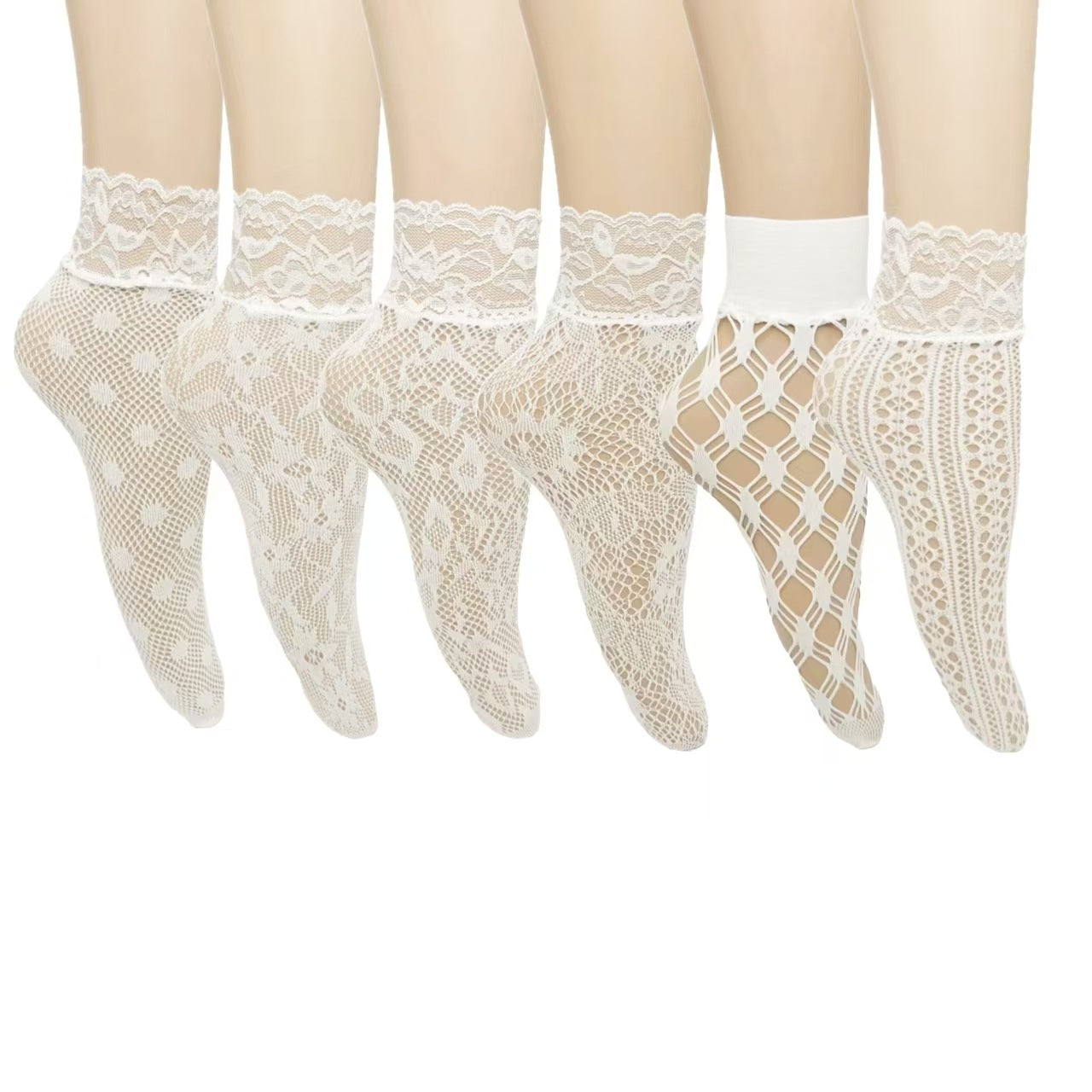 Medias cortas transparentes de jacquard negras para mujer, finas y absorbentes del sudor - Bego Fashion