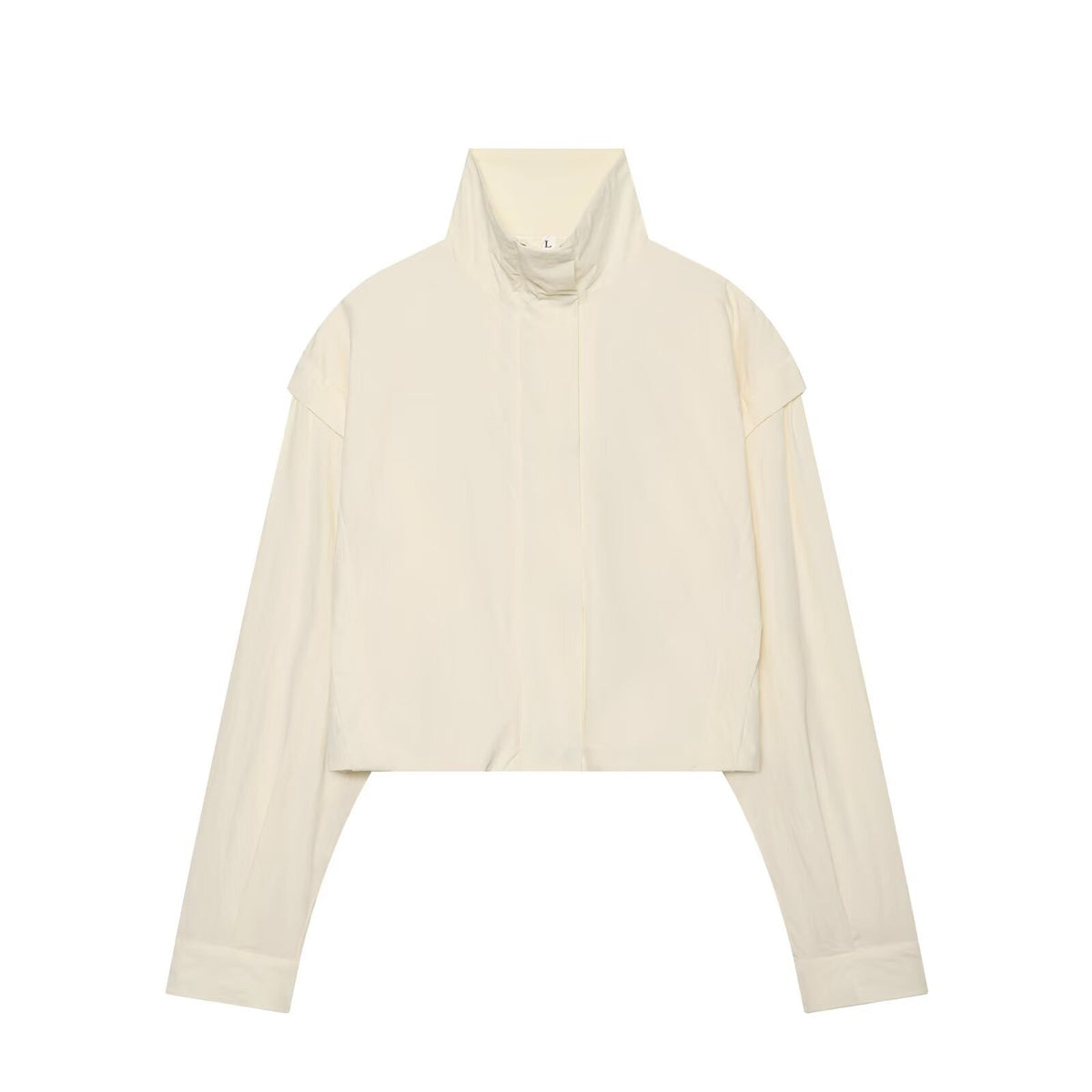 Chaqueta informal de manga larga con cuello alzado para mujer