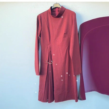 Vestido largo elegante de patchwork de estilo europeo y americano - Bego Fashion