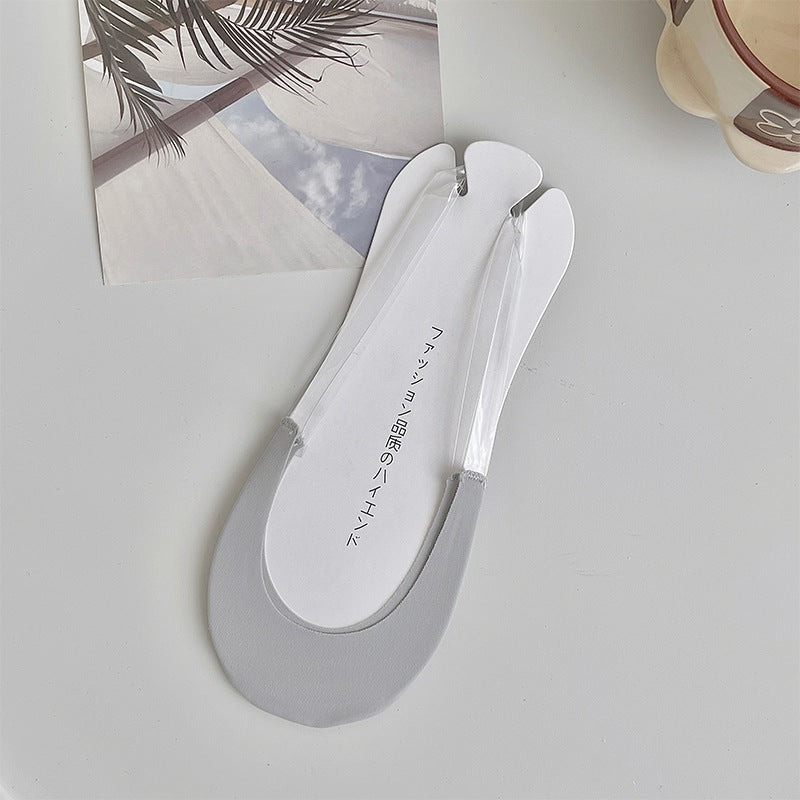 Calcetines de tacón alto para mujer, calcetines náuticos de algodón y seda helada - Bego Fashion