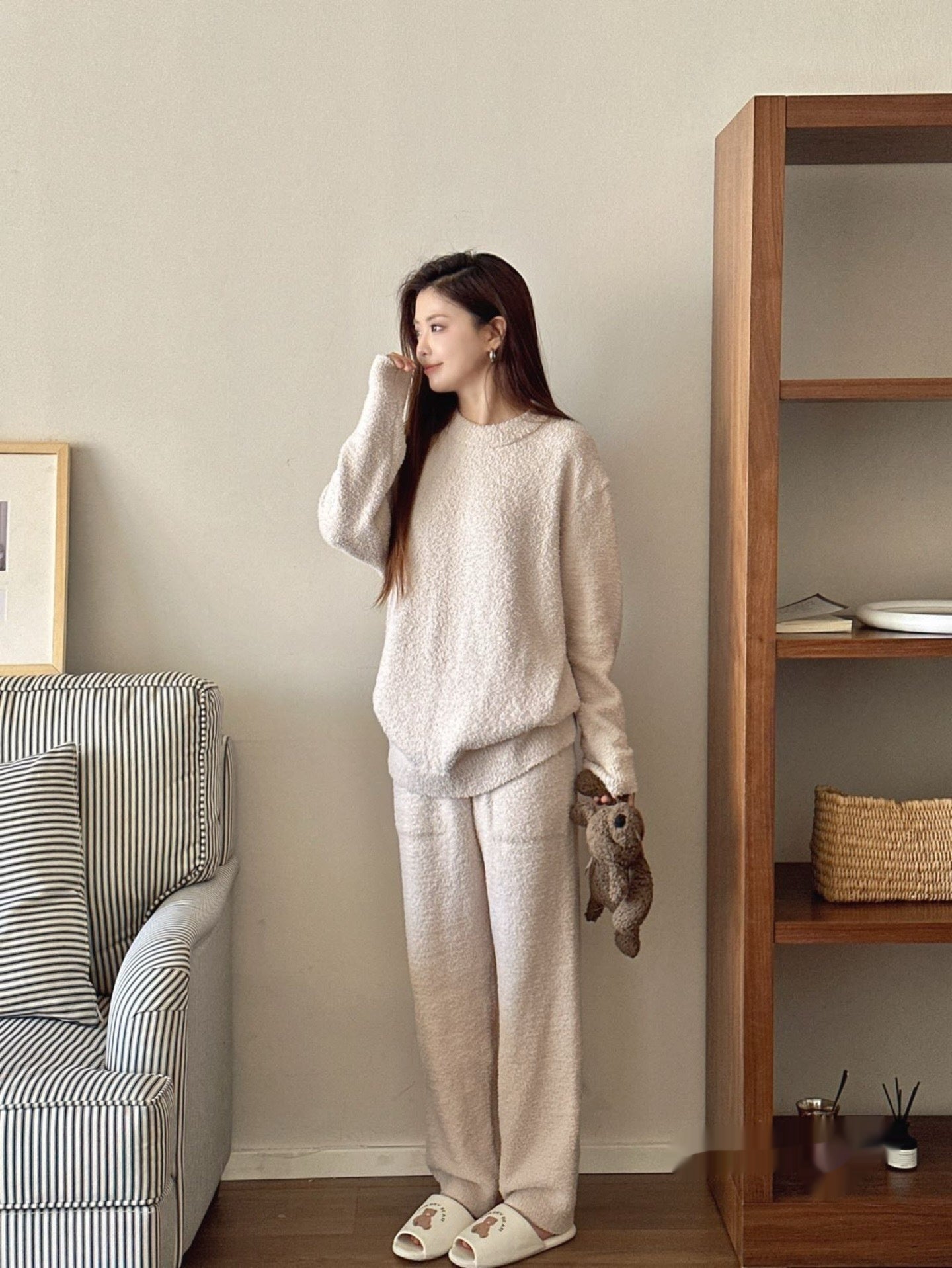 Conjunto de ropa de casa para mujer en color liso - Bego Fashion