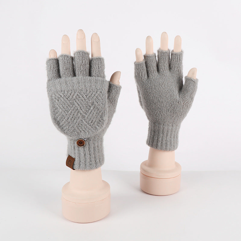 Guantes de medio dedo abatibles de doble uso para mujer, resistentes al frío y al calor. - Bego Fashion