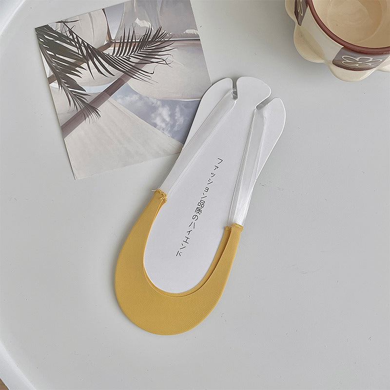 Calcetines de tacón alto para mujer, calcetines náuticos de algodón y seda helada - Bego Fashion