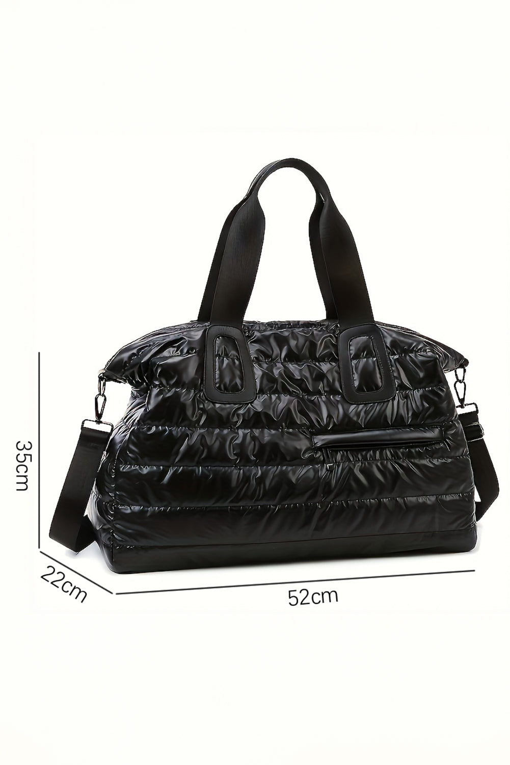 Bolsa de viaje acolchada e impermeable de gran capacidad, color negro