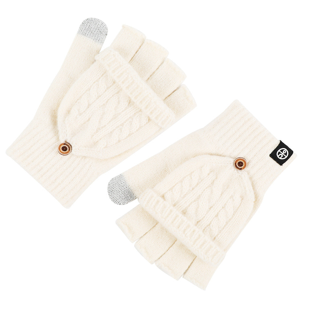 Guantes de medio dedo abatibles de doble uso para mujer, resistentes al frío y al calor. - Bego Fashion