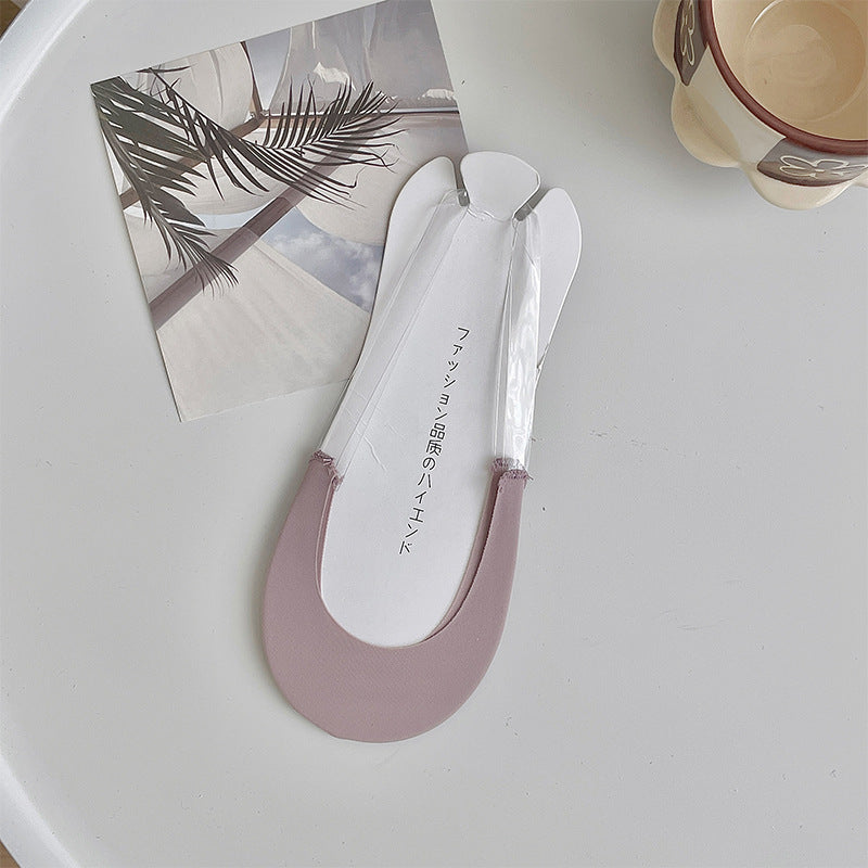 Calcetines de tacón alto para mujer, calcetines náuticos de algodón y seda helada - Bego Fashion