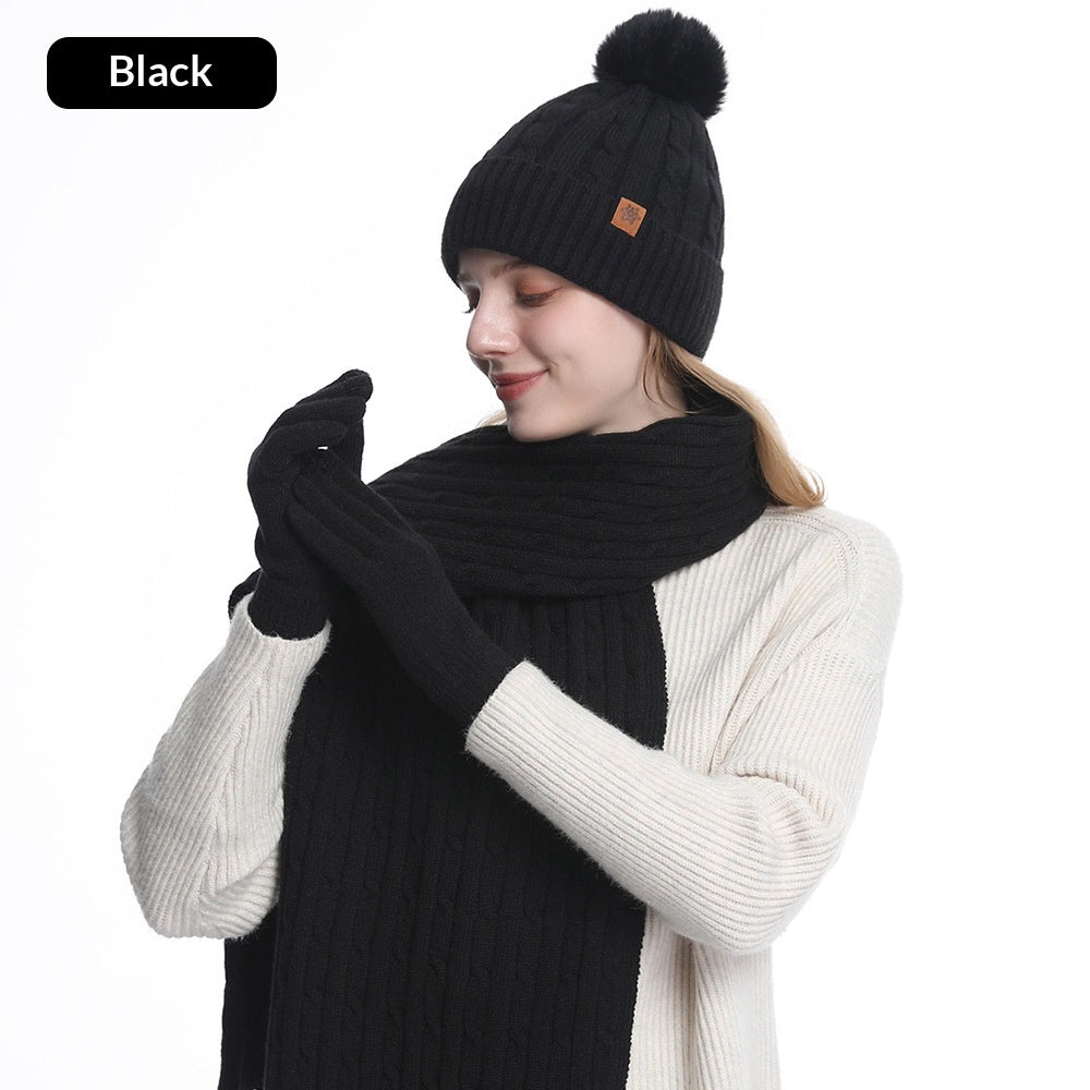 Gorro de punto con protección auditiva para montar a caballo, bufanda y guantes de invierno para mujer - Bego Fashion