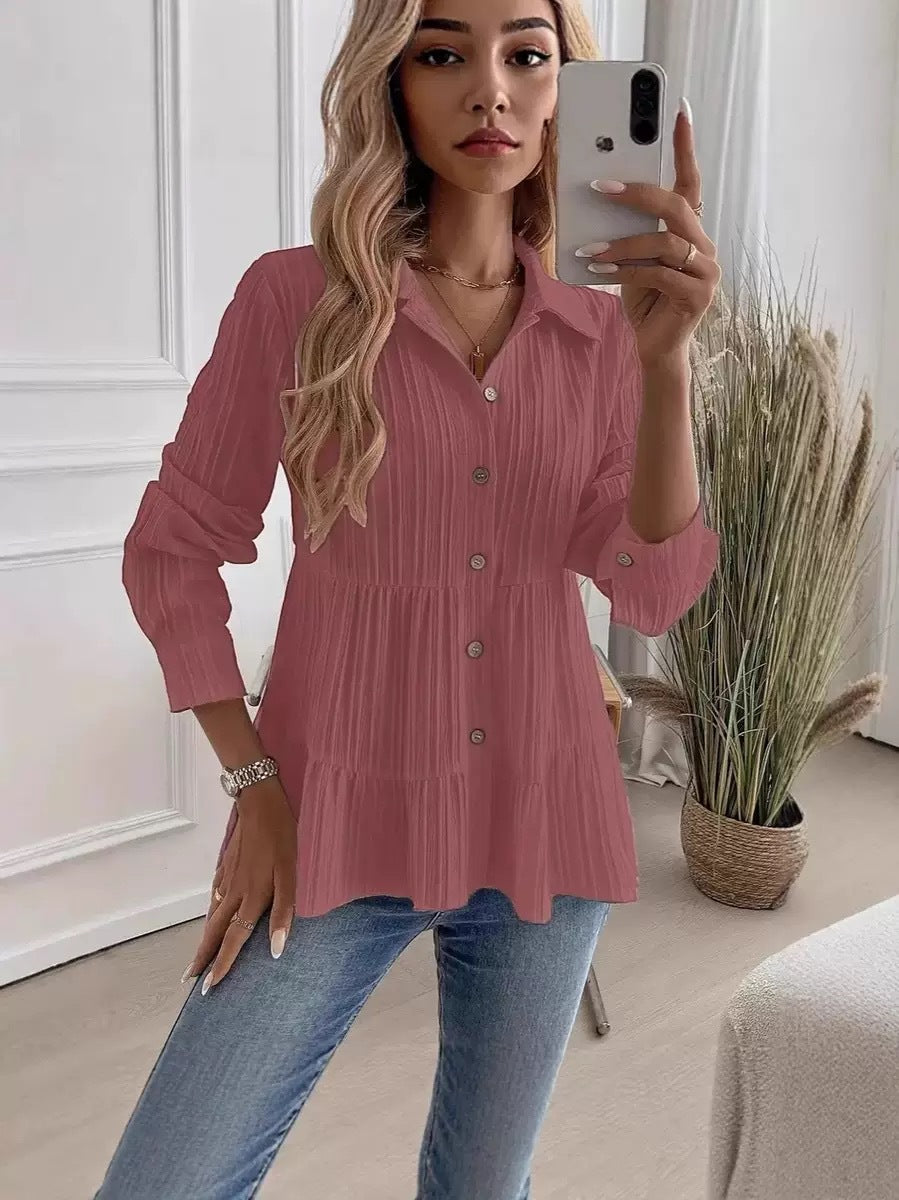 Camisa informal versátil de manga larga para mujer - Bego Fashion