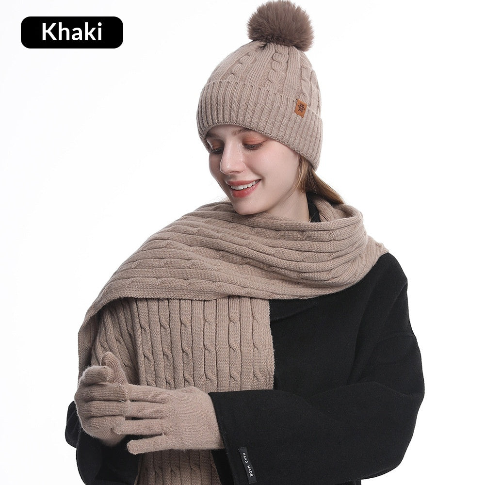 Gorro de punto con protección auditiva para montar a caballo, bufanda y guantes de invierno para mujer - Bego Fashion