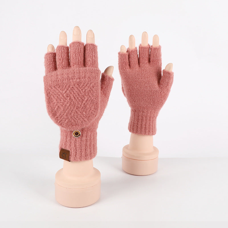 Guantes de medio dedo abatibles de doble uso para mujer, resistentes al frío y al calor. - Bego Fashion