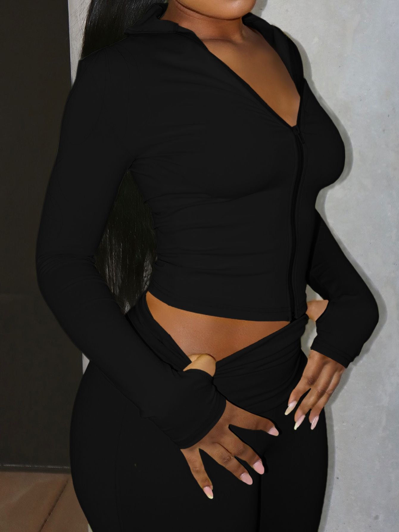 Conjunto de dos piezas de chaqueta deportiva de yoga y pantalones ajustados - Bego Fashion