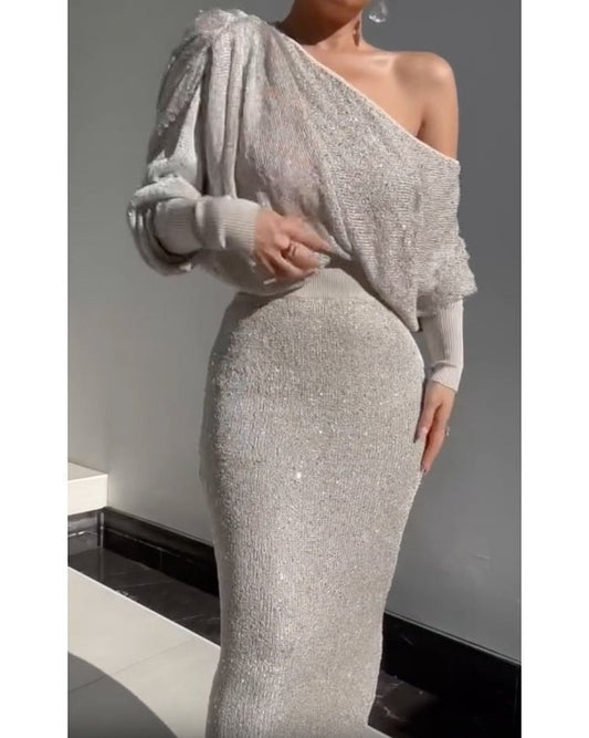 Vestido de mujer sexy, moderno y ajustado con hombros descubiertos - Bego Fashion