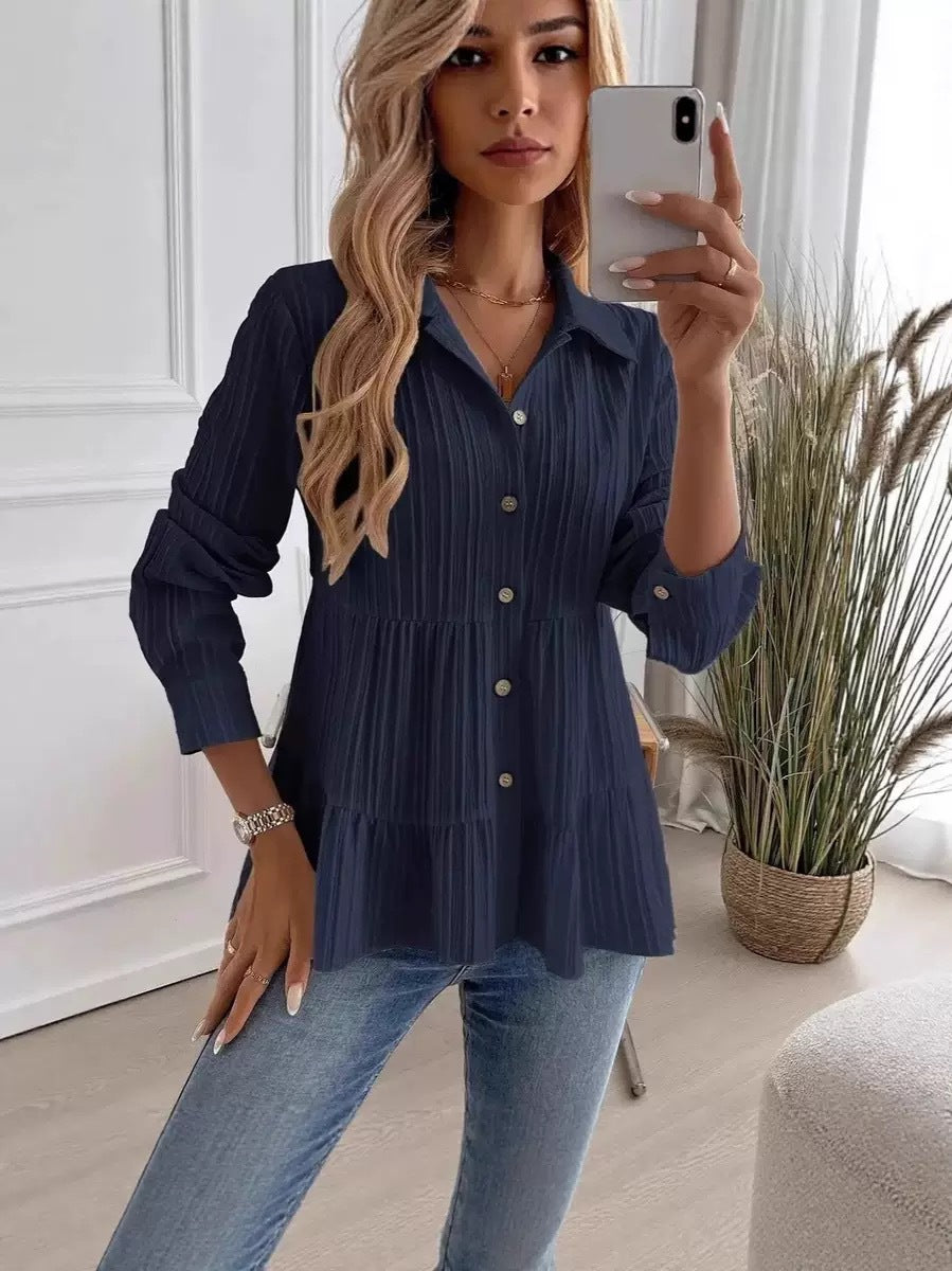 Camisa informal versátil de manga larga para mujer - Bego Fashion