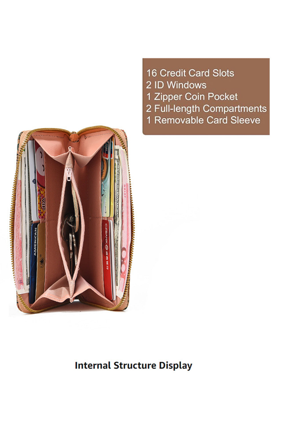 Cartera de mano de piel sintética marrón con estampado de estilo western