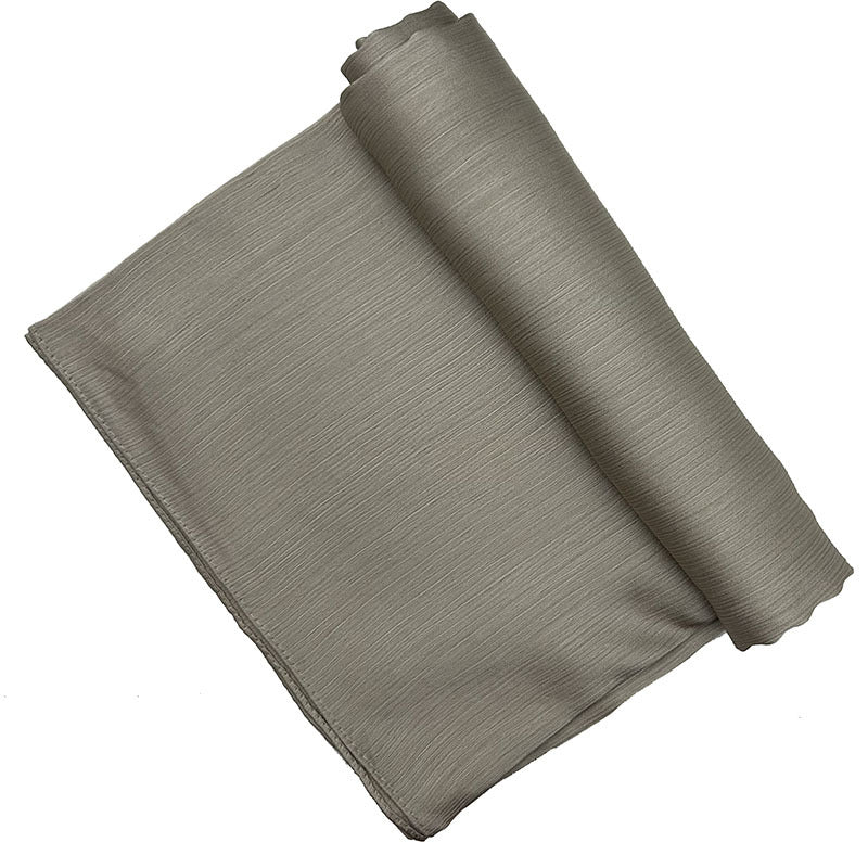 Bufanda plisada de mujer de color satén de longitud media - Bego Fashion