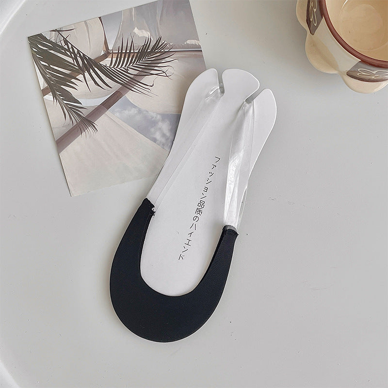 Calcetines de tacón alto para mujer, calcetines náuticos de algodón y seda helada - Bego Fashion