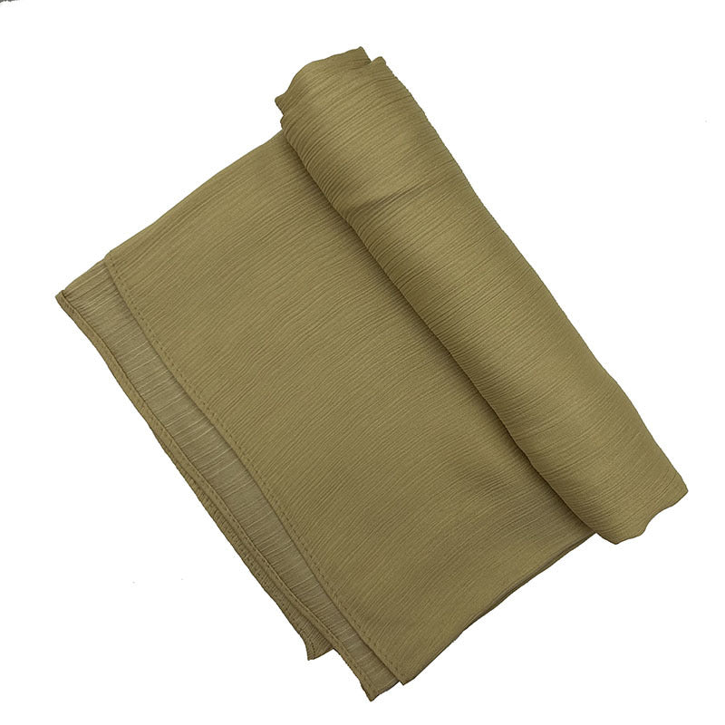 Bufanda plisada de mujer de color satén de longitud media - Bego Fashion