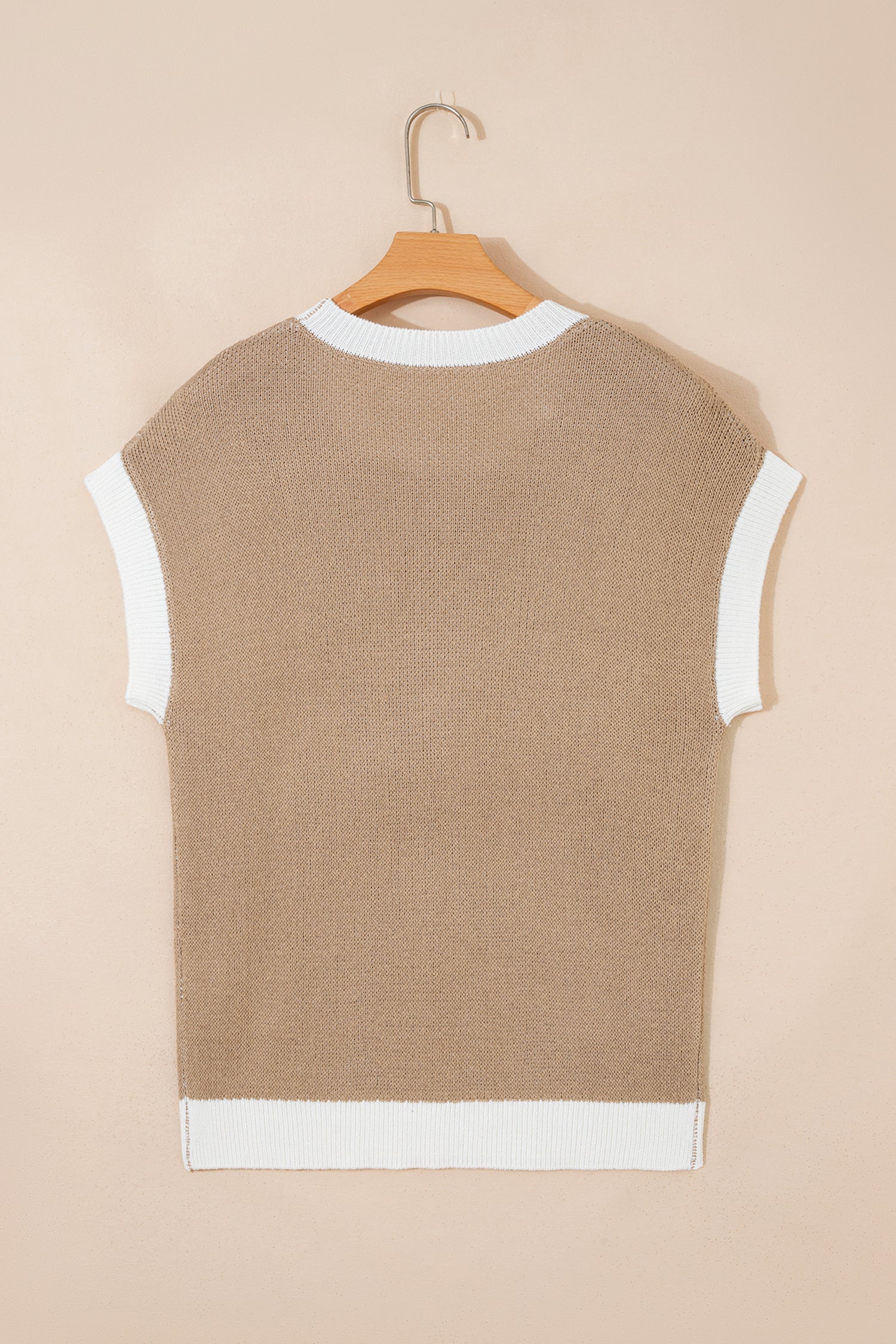 Suéter de manga corta con ribete en contraste y estampado de herradura de cabra - Bego Fashion