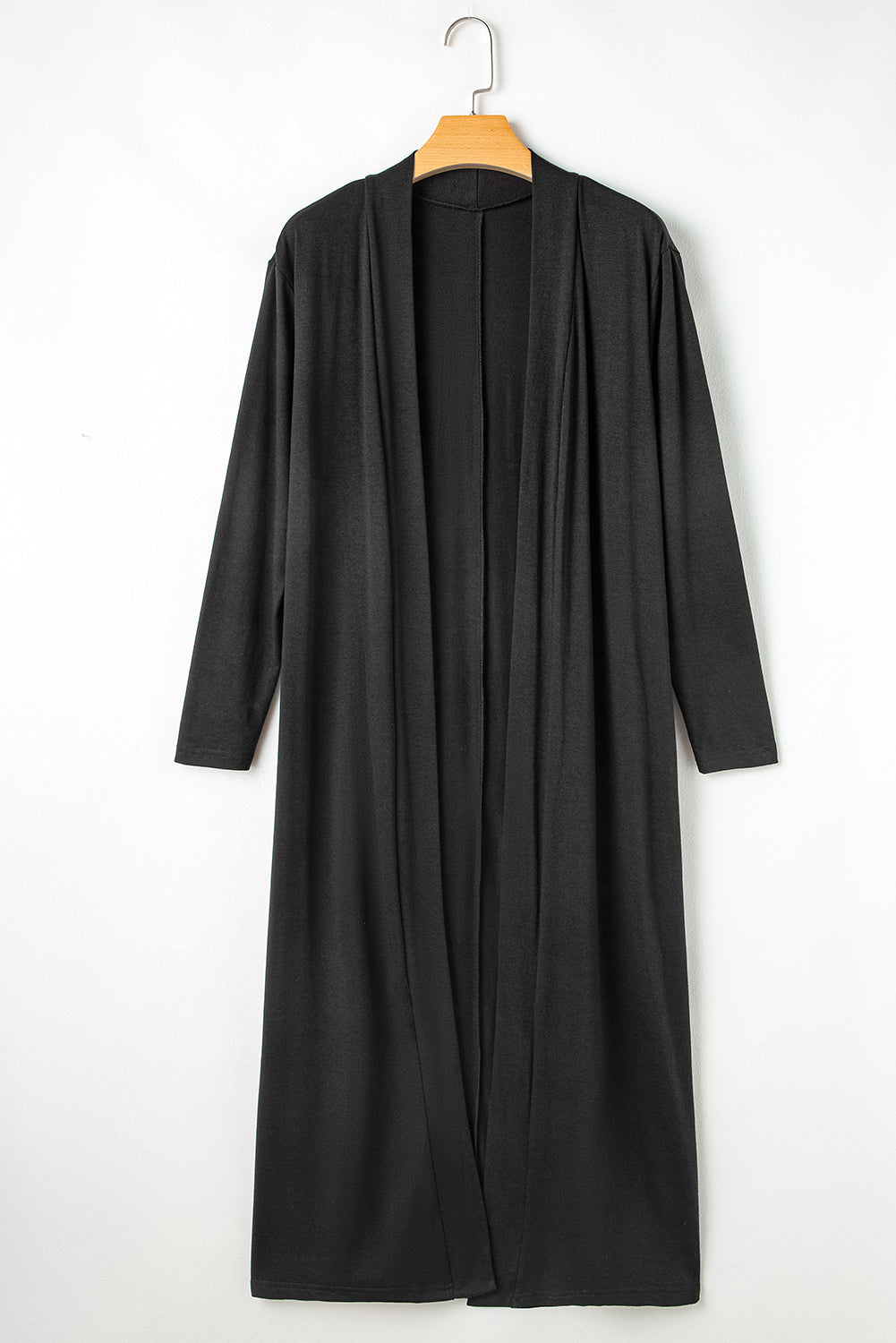 Conjunto de estar por casa: cárdigan largo con aberturas y pantalones ajustados, color pergamino